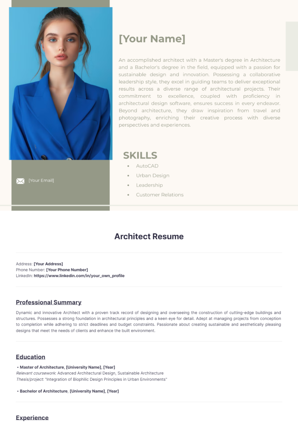 Architect Resume - Edit Online & Download