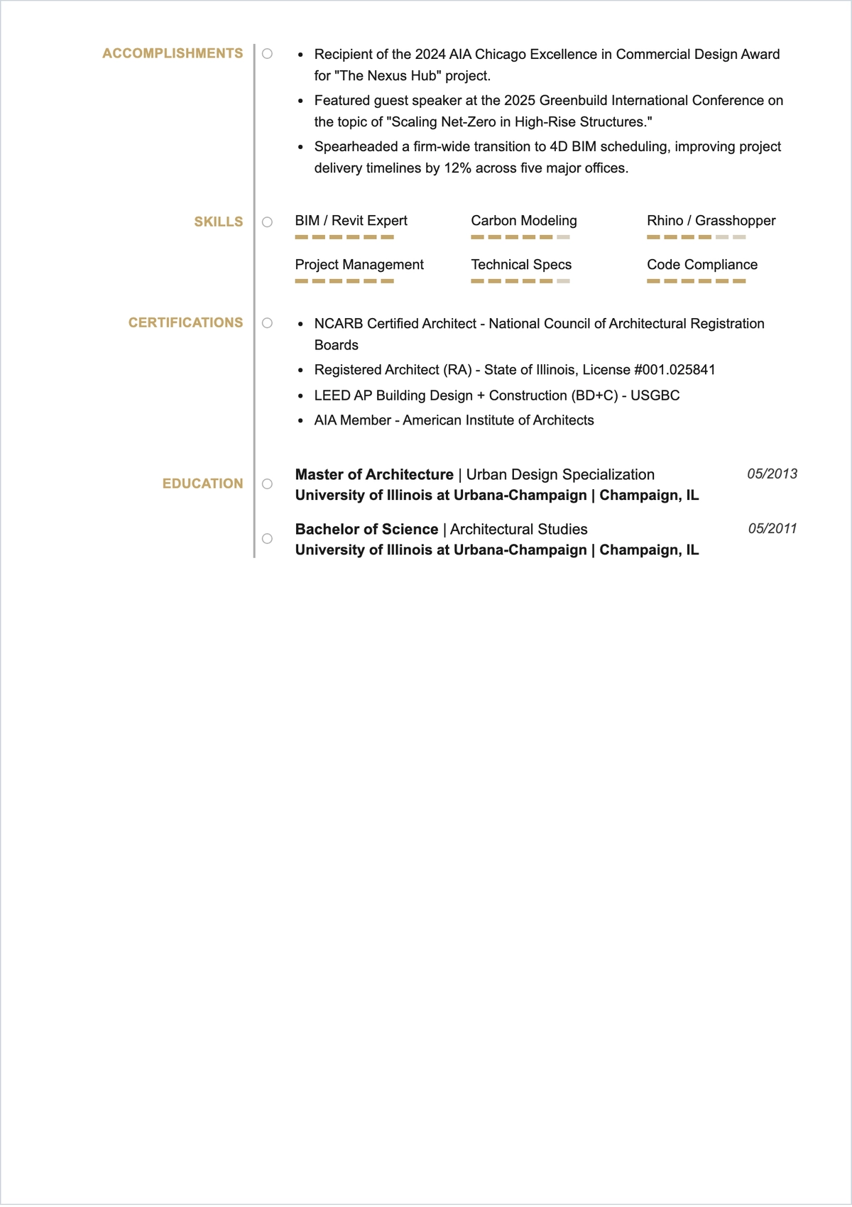 Free Architect ATS Resume Template, AI Resume Builder