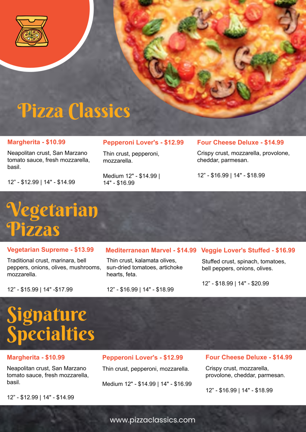 Free Restaurant Pizza Menu Template - Edit Online & Download | Template.net