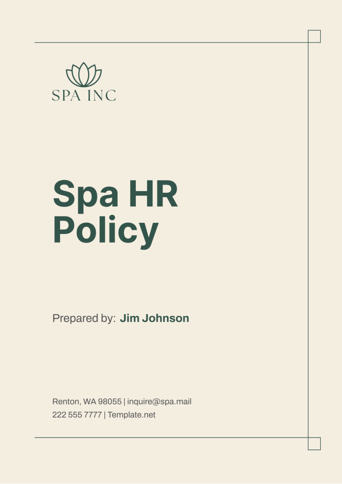 Spa HR Policy Template - Edit Online & Download