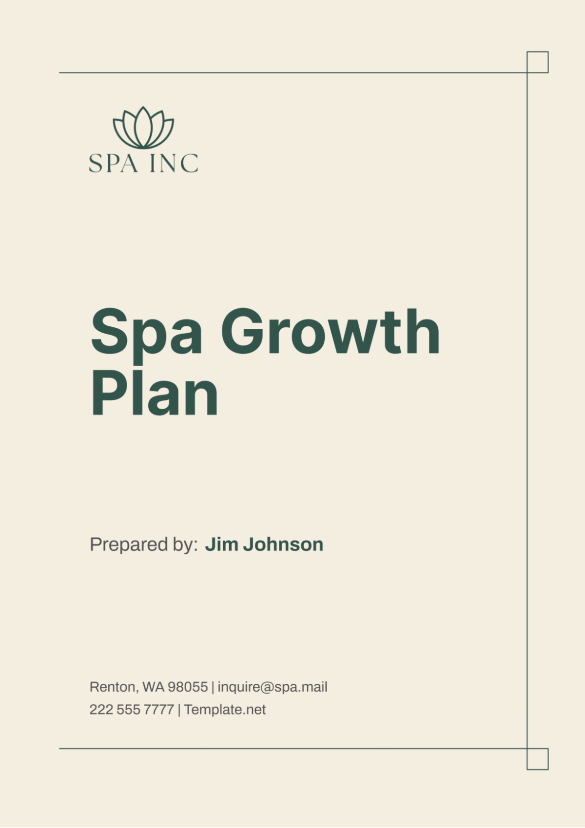 Spa Growth Plan Template - Edit Online & Download