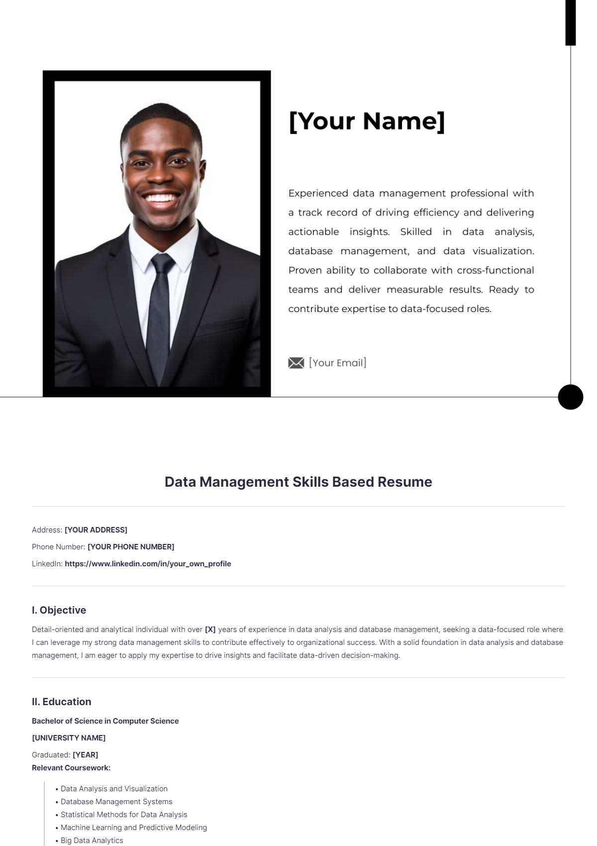 Data Management Skills Based Resume - Edit Online & Download