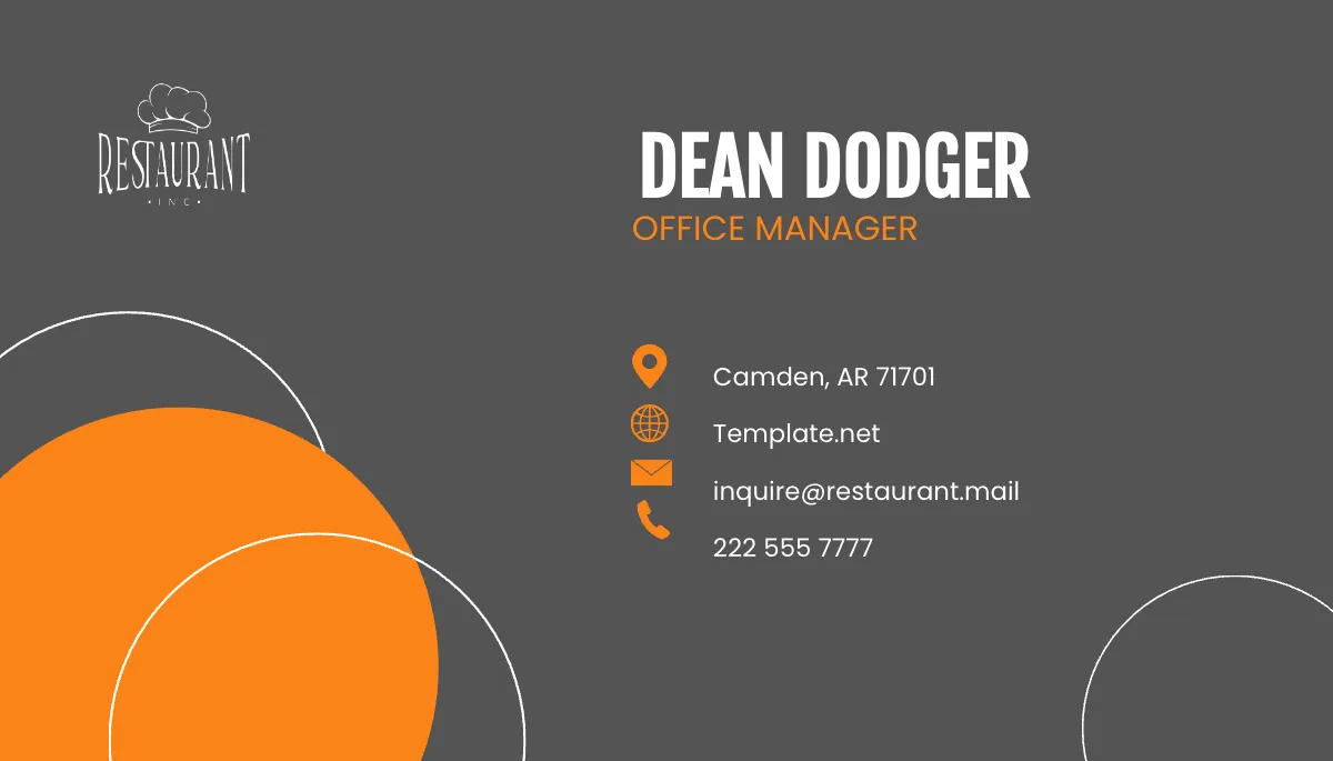 Free Restaurant Maintenance Business Card Template to Edit Online