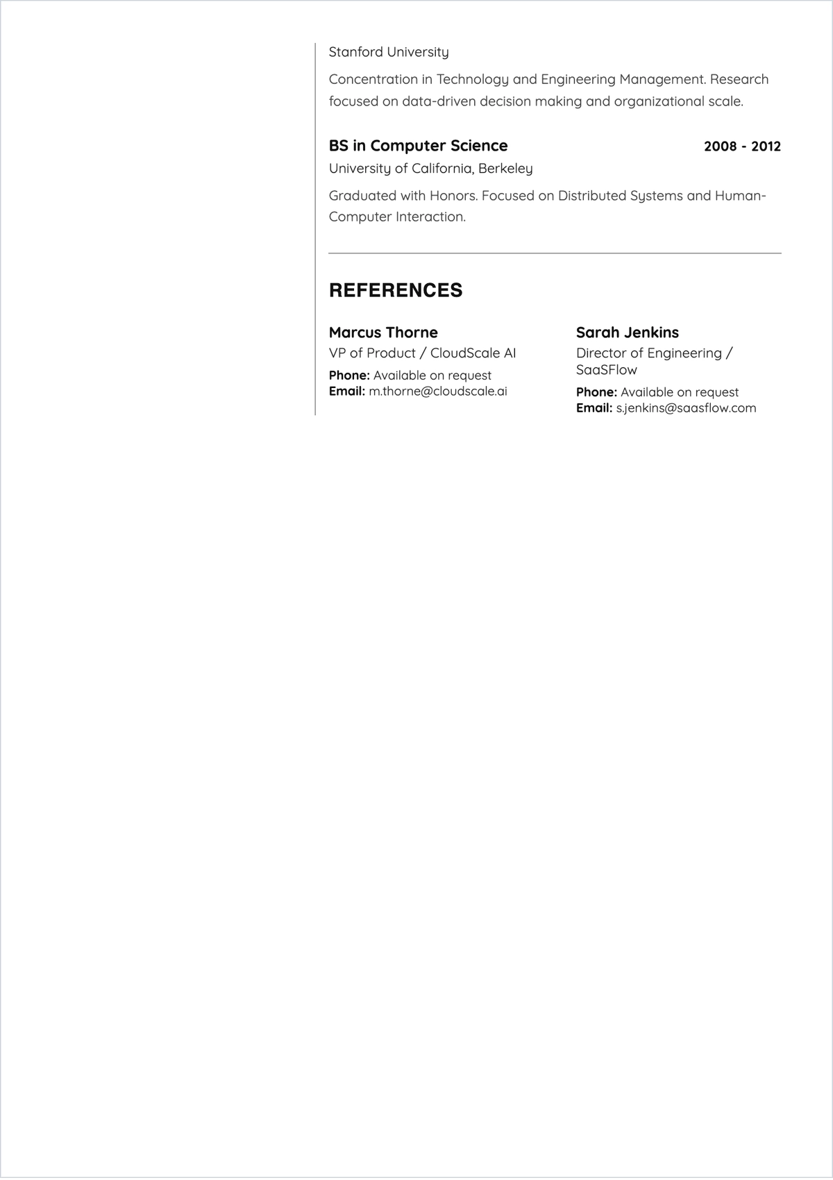 Free Product Manager Skills Based ATS Resume Template