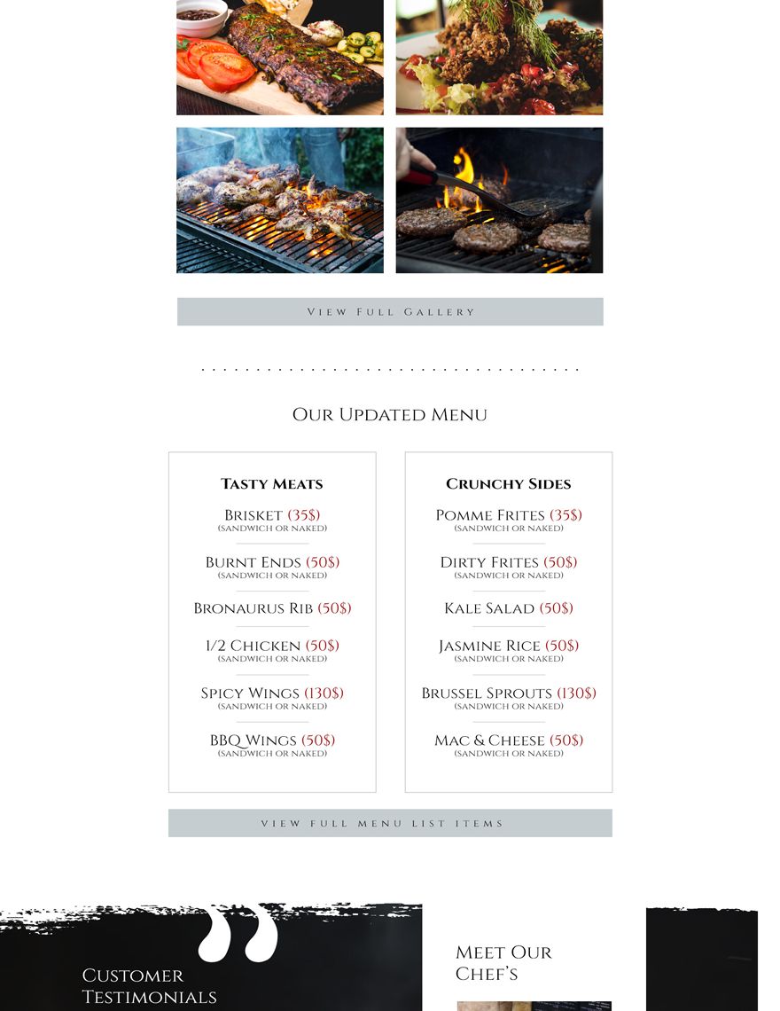 BBQ Restaurant Website Template