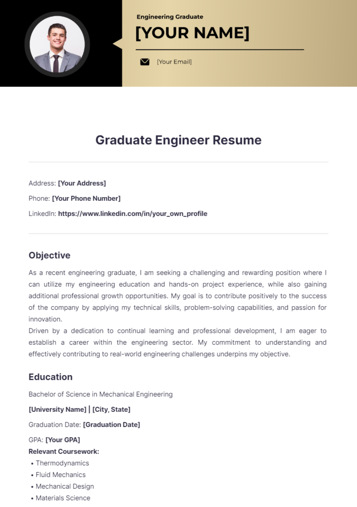 Graduate Engineer Resume - Edit Online & Download