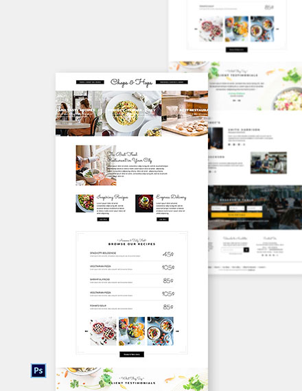 Free Responsive Restaurant Website Template - Download in PSD, HTML5 ...