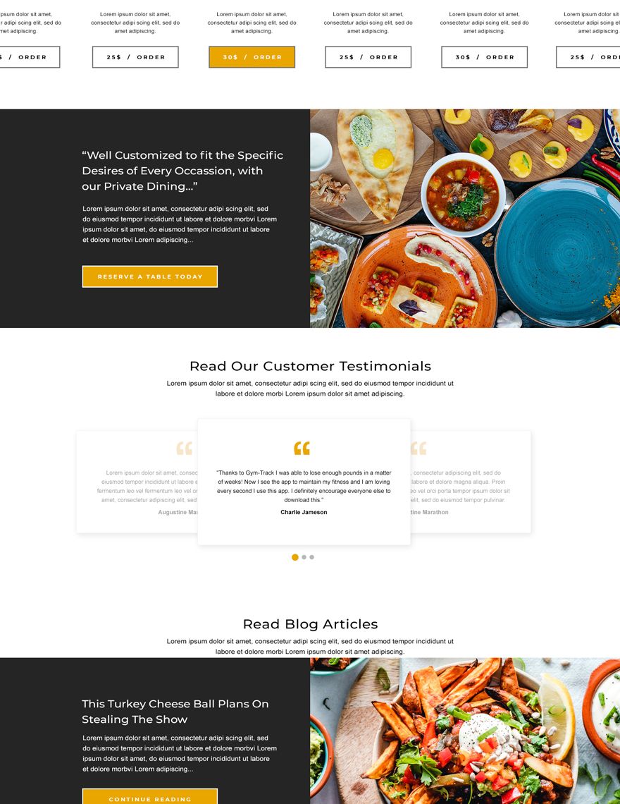 Food Restaurant Website Template