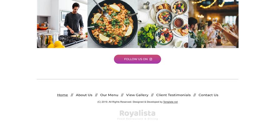 Food Restaurant Website Template
