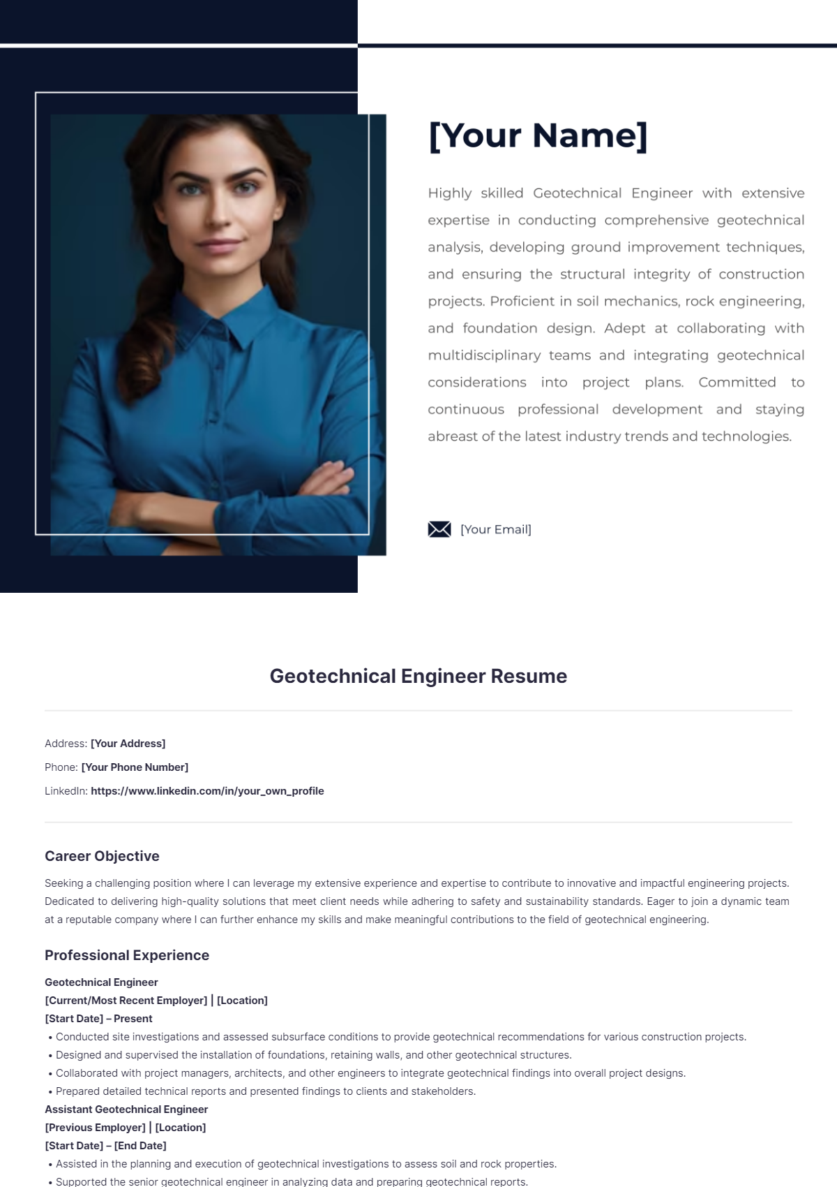 Geotechnical Engineer Resume - Edit Online & Download