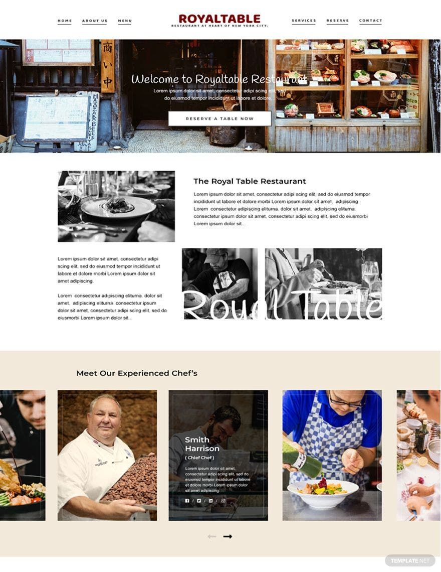 Free Minimal Restaurant Website Template
