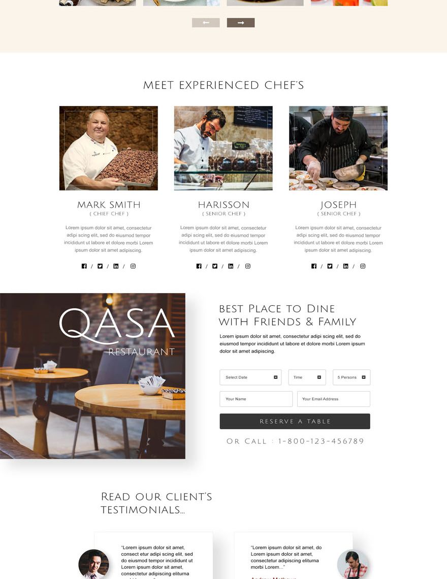 Responsive Restaurant Website Template
