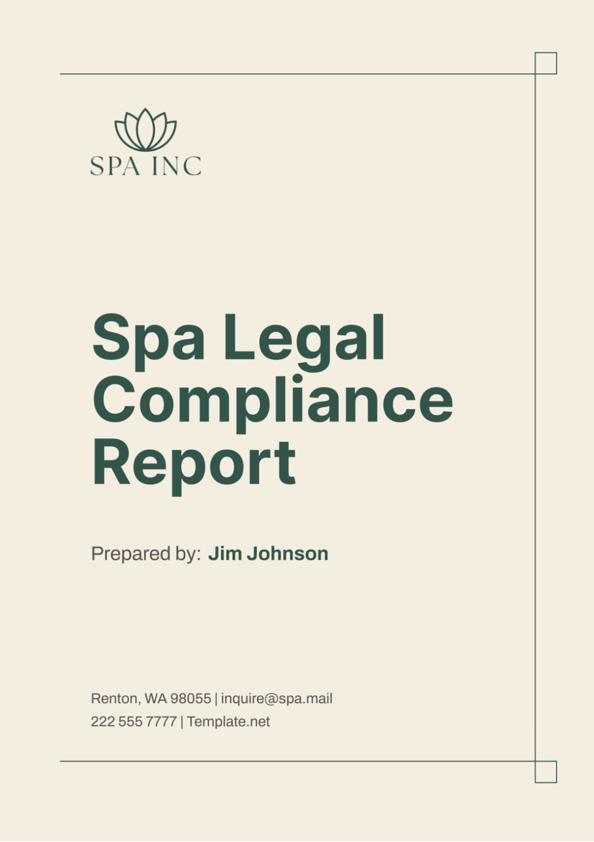 Spa Legal Compliance Report Template - Edit Online & Download