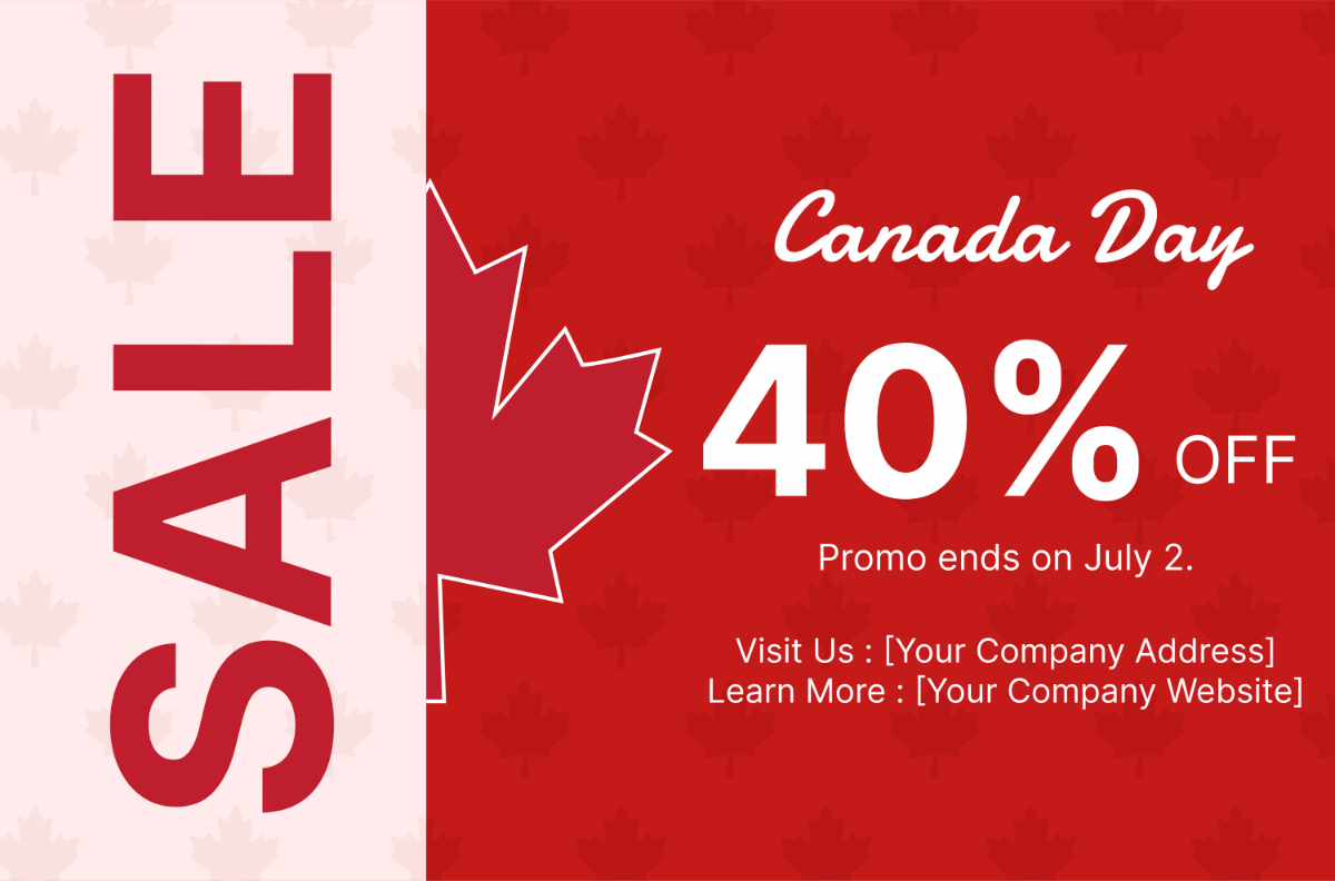 Canada Day Sale Banner