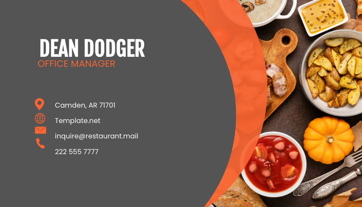 Free Restaurant Chef Business Card Template to Edit Online