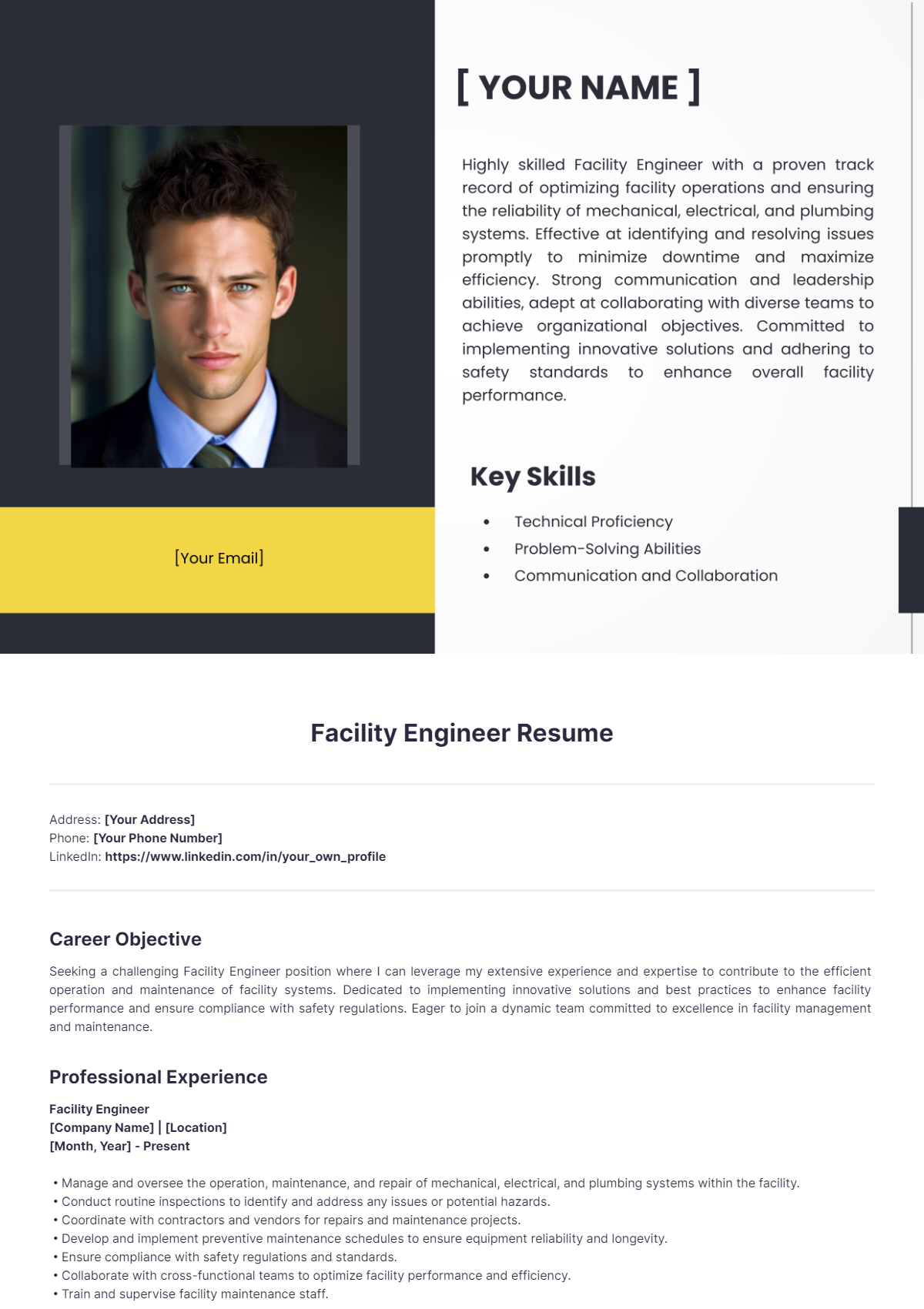 Facility Engineer Resume - Edit Online & Download Example | Template.net