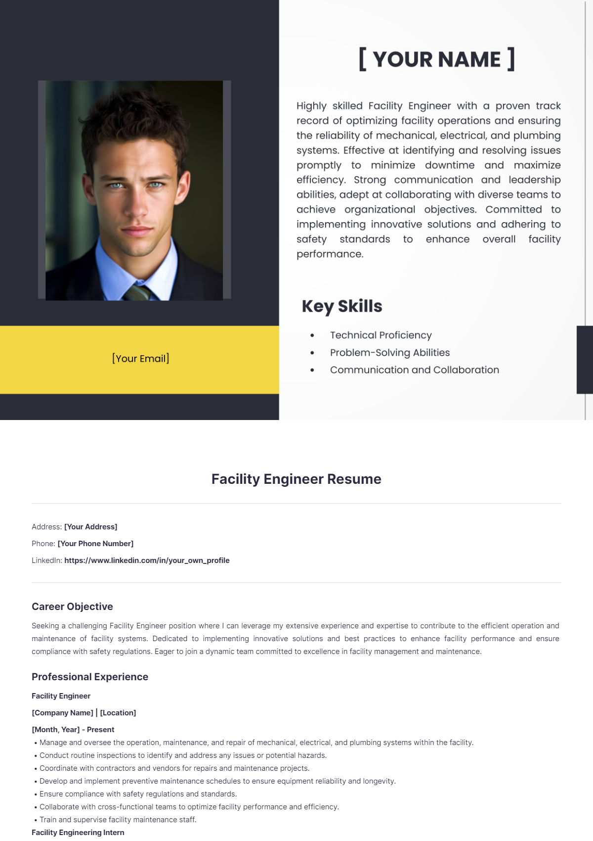 Facility Engineer Resume - Edit Online & Download