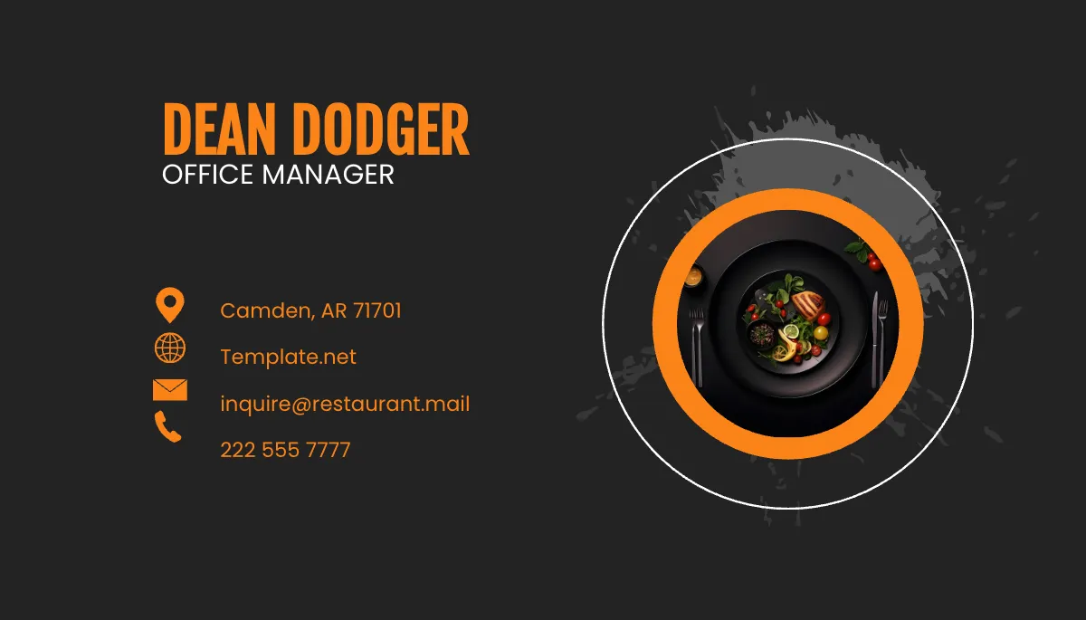 Free Restaurant Waiter Business Card Template to Edit Online