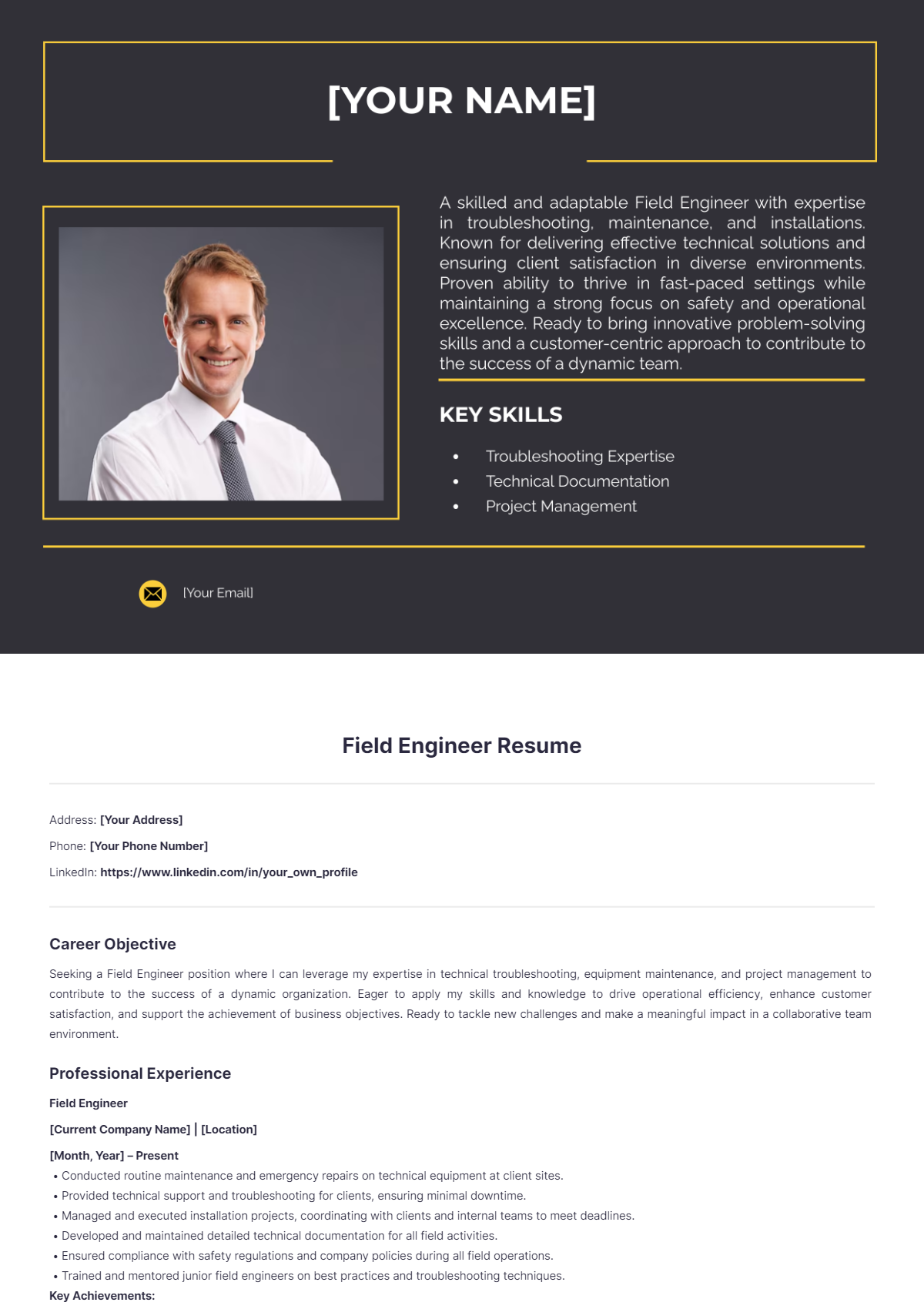 Field Engineer Resume - Edit Online & Download