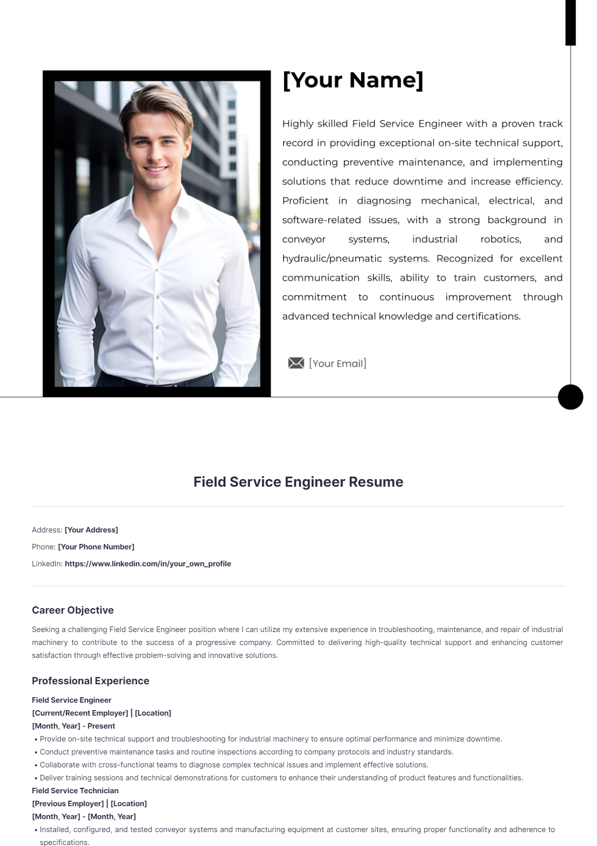 Field Service Engineer Resume - Edit Online & Download