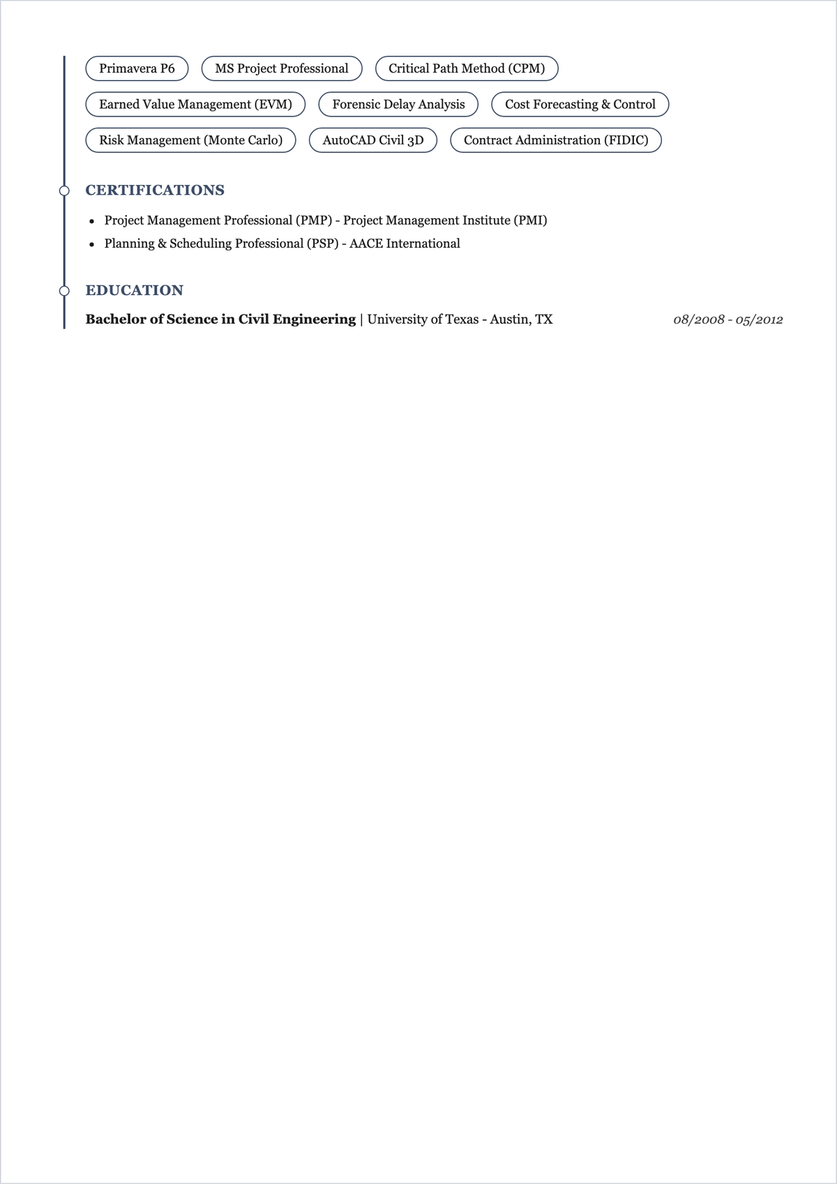 Free Planning Engineer ATS Resume Template, AI Resume Builder