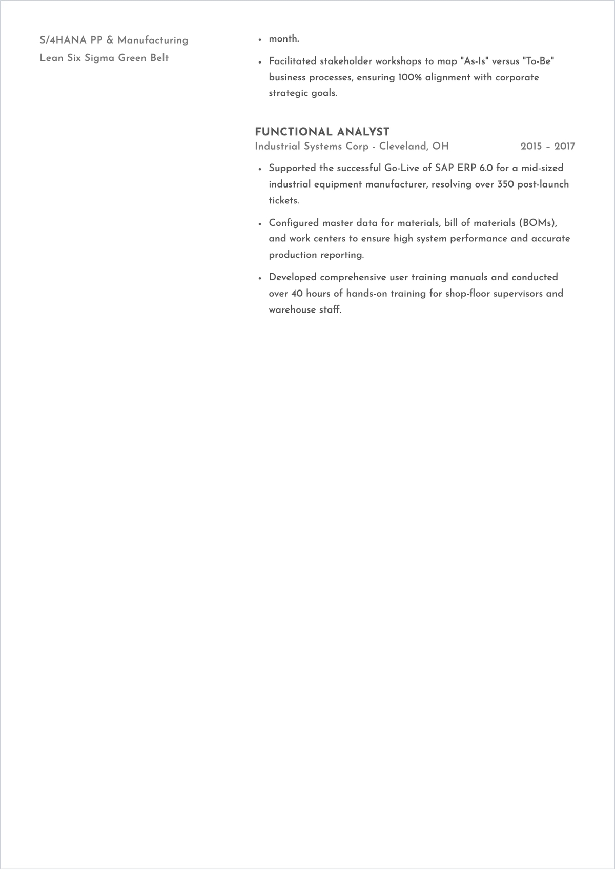 Free Functional Engineer ATS Resume Template, AI Resume Builder