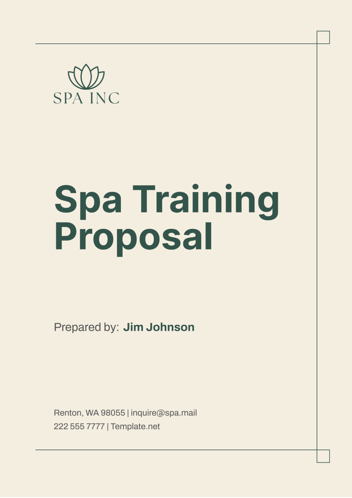 Spa Training Proposal Template - Edit Online & Download