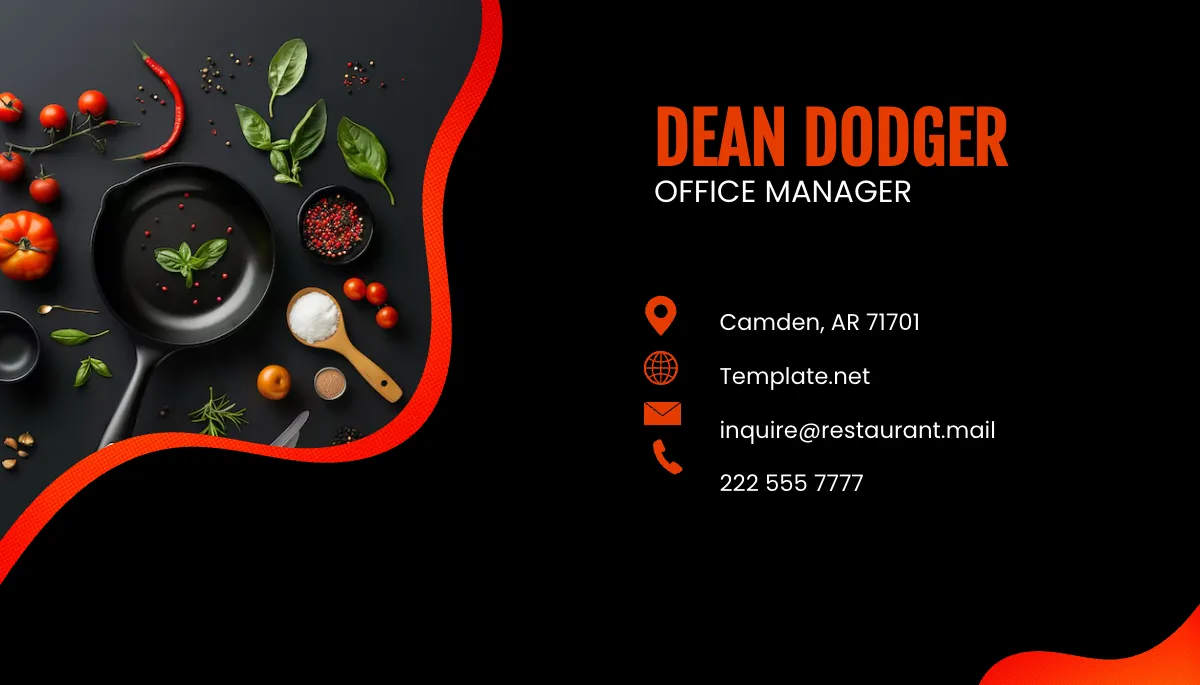 Free Restaurant Bartender Business Card Template to Edit Online