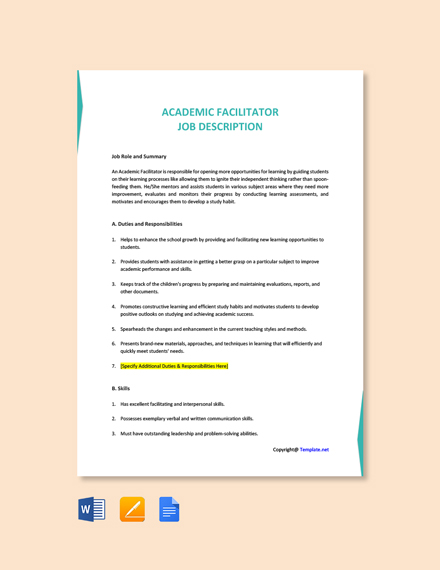 academic-facilitator-job-description-template-google-docs-word