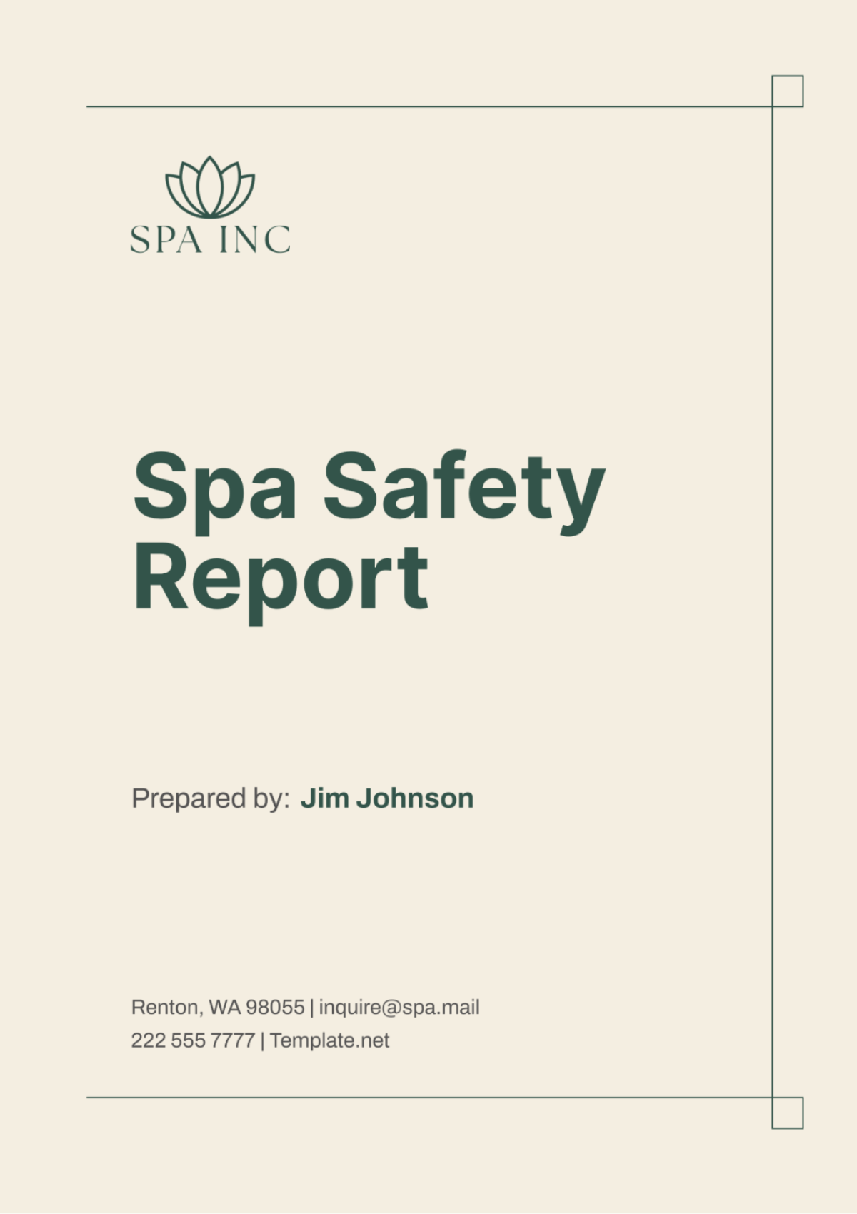 Spa Safety Report Template - Edit Online & Download