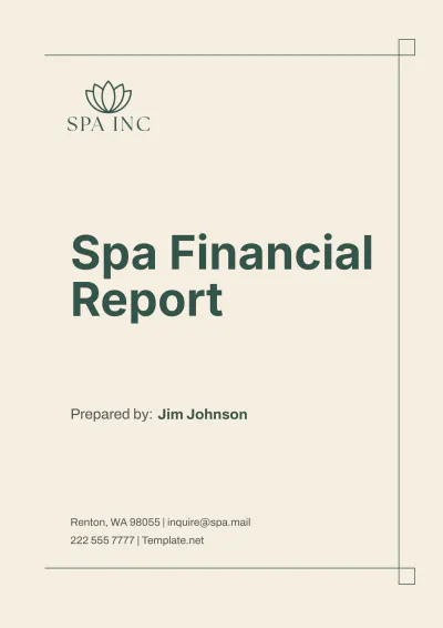 Free Spa Financial Report Template to Edit Online