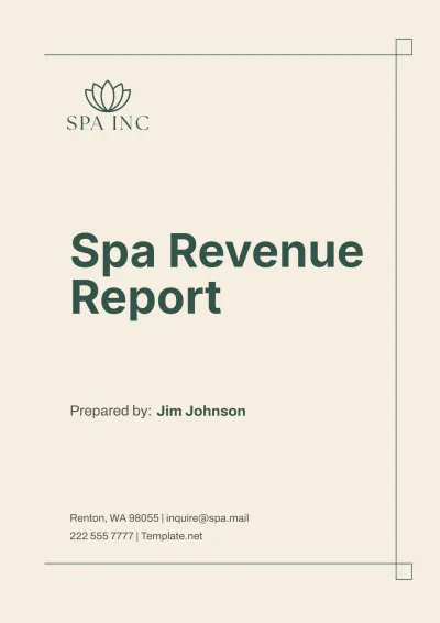 Free Spa Revenue Report Template to Edit Online