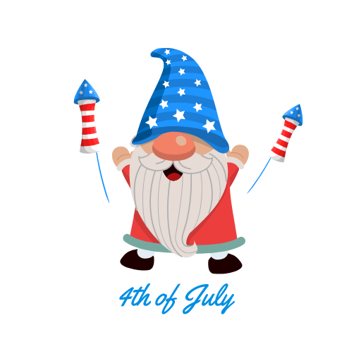 4th of July Gnome Clipart