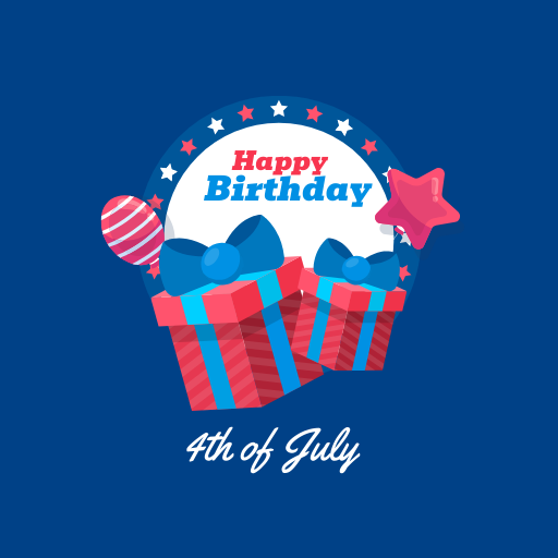 4th of July Birthday Clipart
