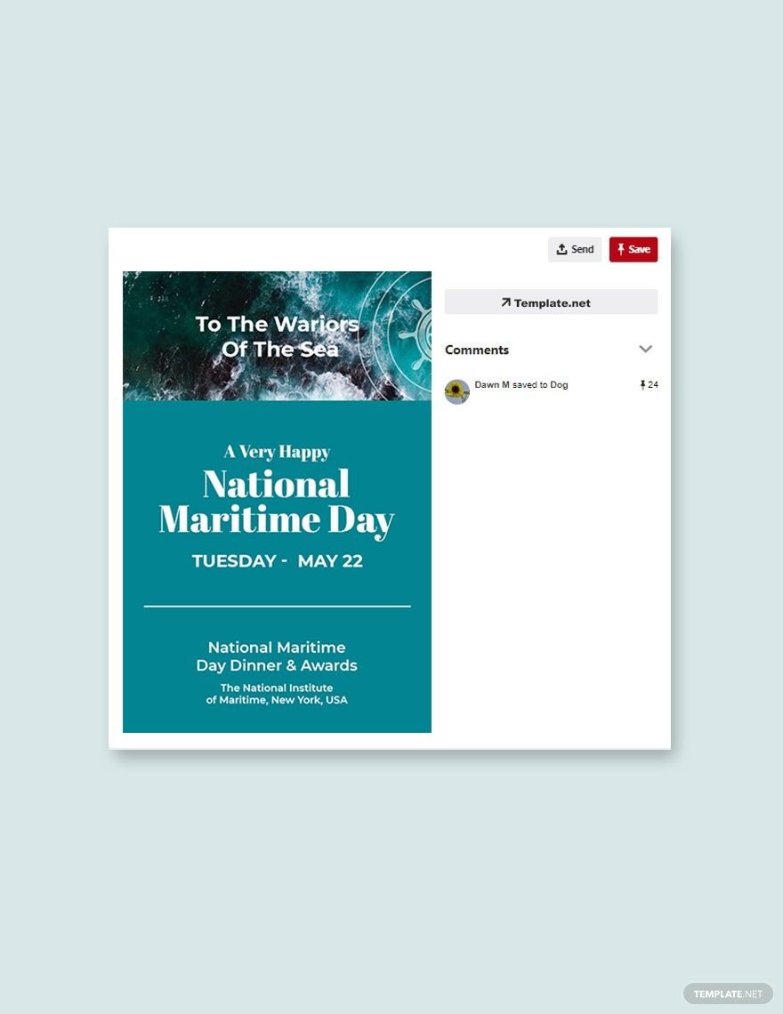 Free National Maritime Day Pinterest Pin Template in PSD