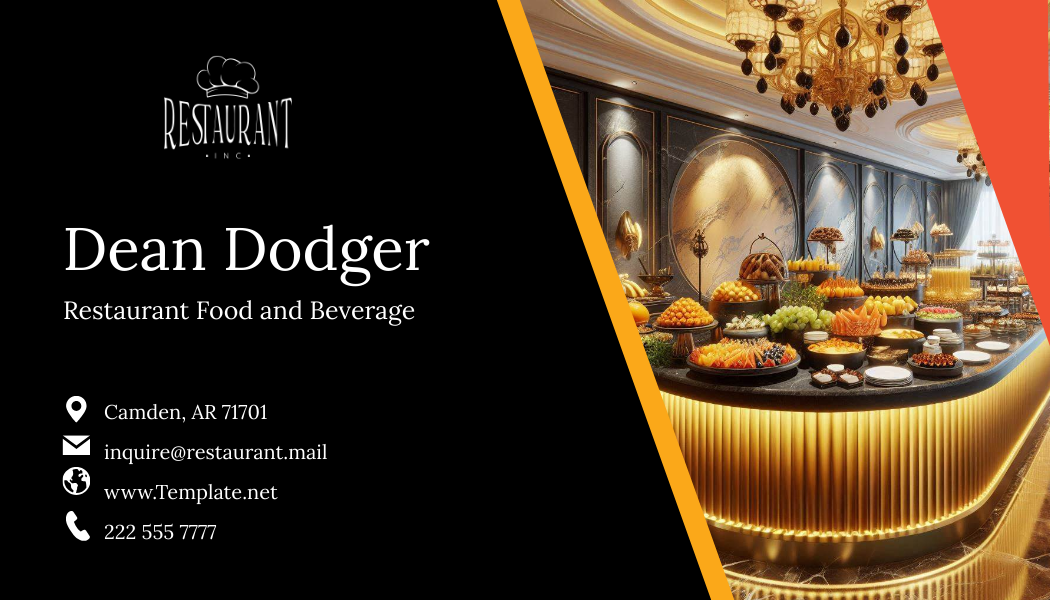 Restaurant Food and Beverage Business Card