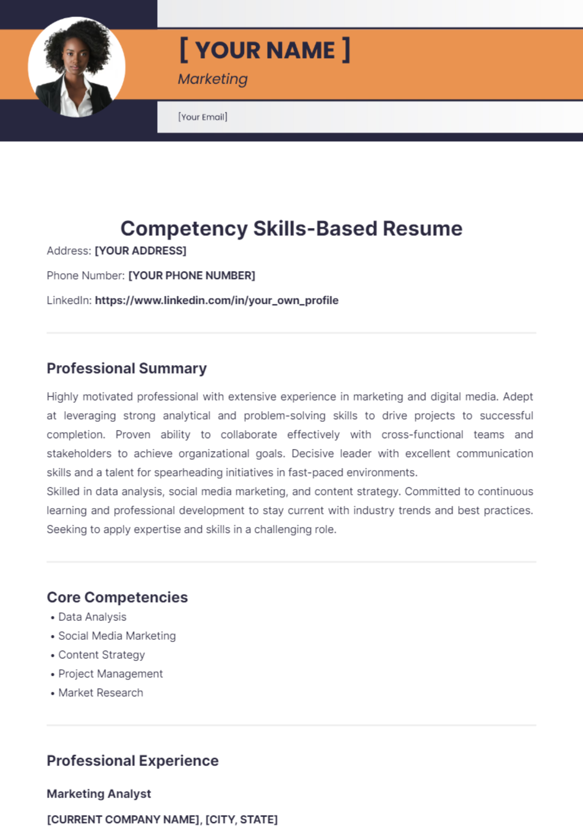 Competency Skills-Based Resume - Edit Online & Download