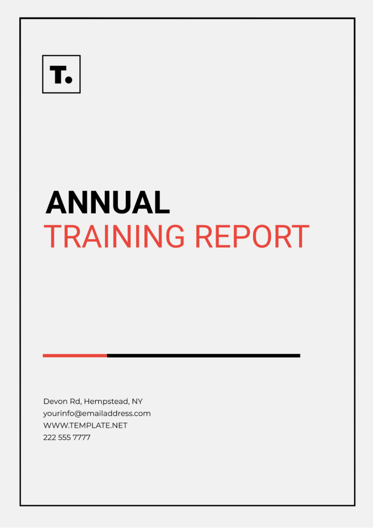 Annual Training Report Template