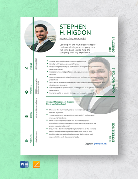 FREE Manager Resume Template - Download in Word, Google Docs, PDF ...