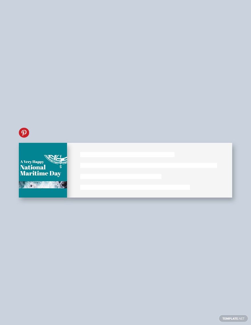 Free National Maritime Day Pinterest Board Cover Template in PSD