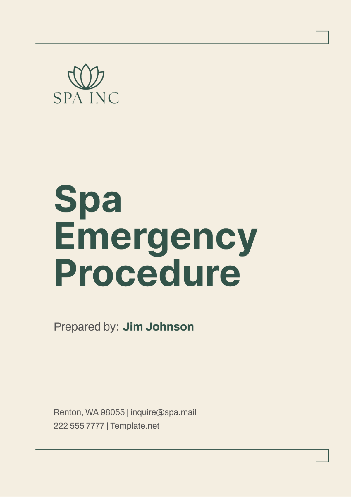 Spa Emergency Procedure Template - Edit Online & Download