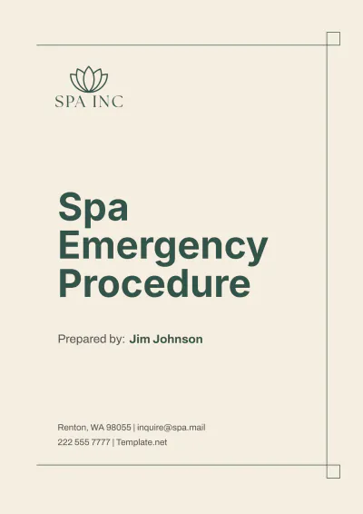Free Spa Emergency Procedure Template to Edit Online