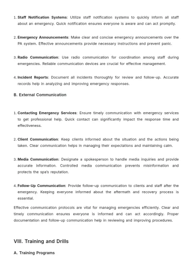 Free Spa Emergency Procedure Template to Edit Online