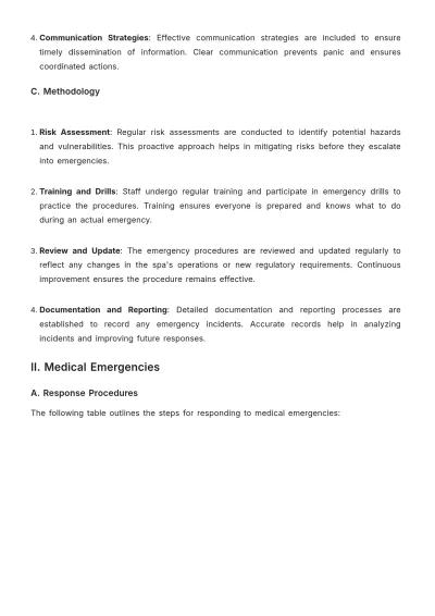 Free Spa Emergency Procedure Template to Edit Online