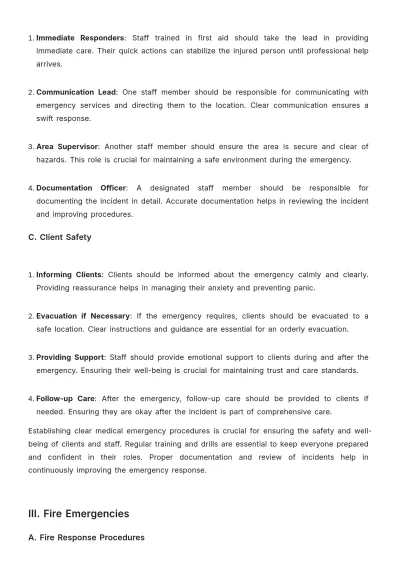 Free Spa Emergency Procedure Template to Edit Online