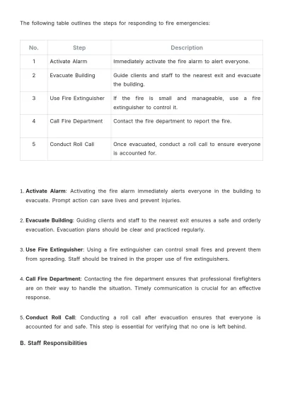 Free Spa Emergency Procedure Template to Edit Online