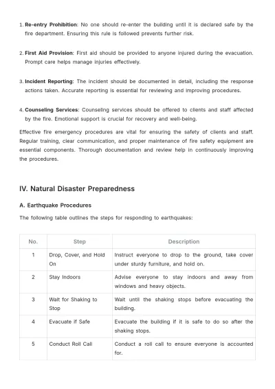 Free Spa Emergency Procedure Template to Edit Online