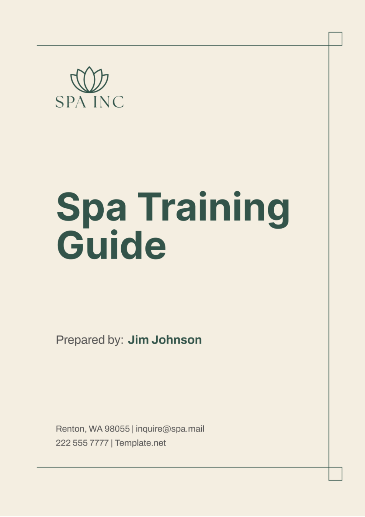 Spa Training Guide Template - Edit Online & Download