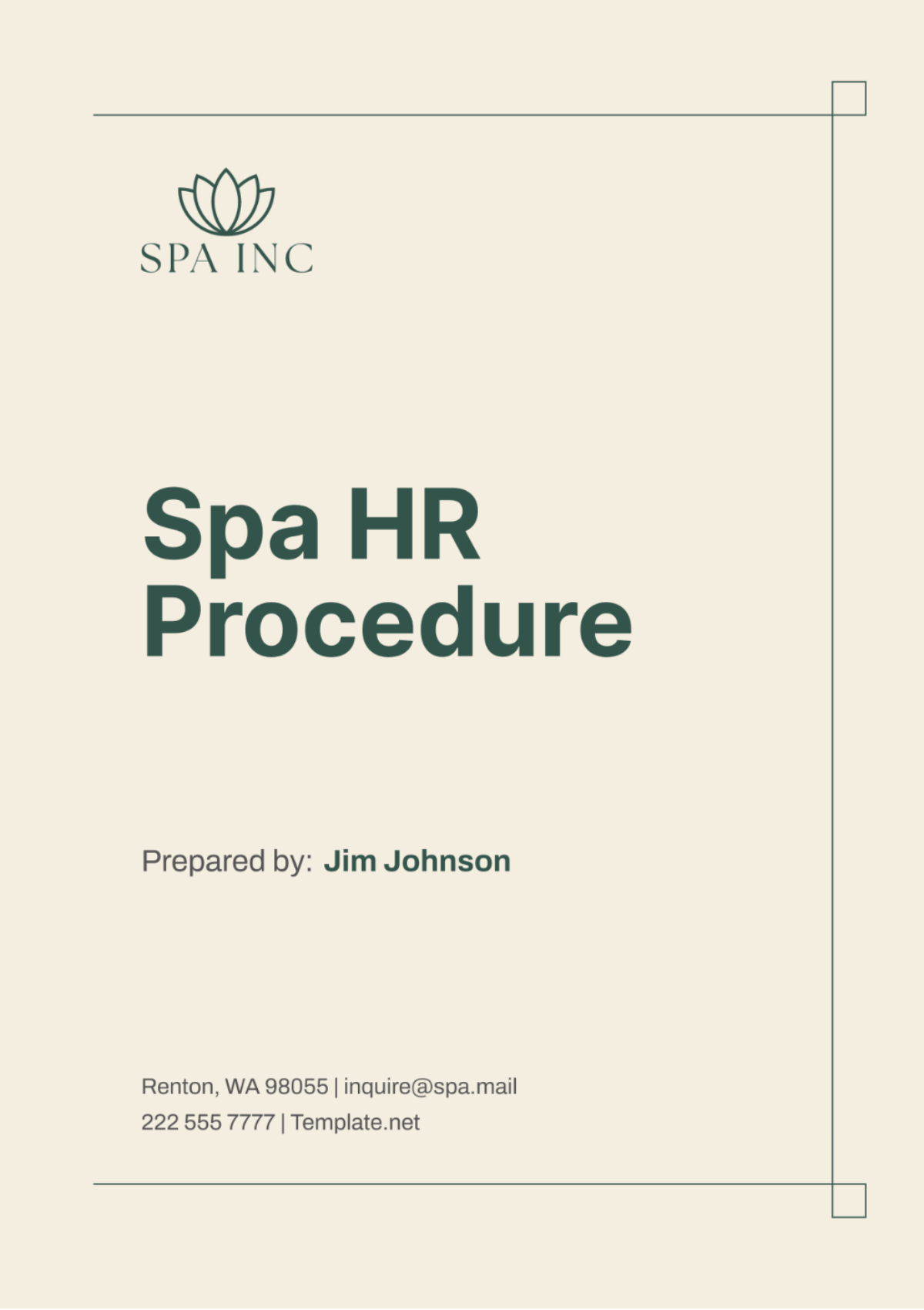 Spa HR Procedure Template - Edit Online & Download