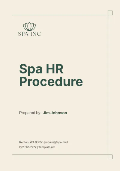 Free Spa HR Procedure Template to Edit Online